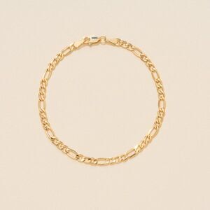 14K Real Gold Figaro chain Bracelet | perfect gift | Woman Bracelet |